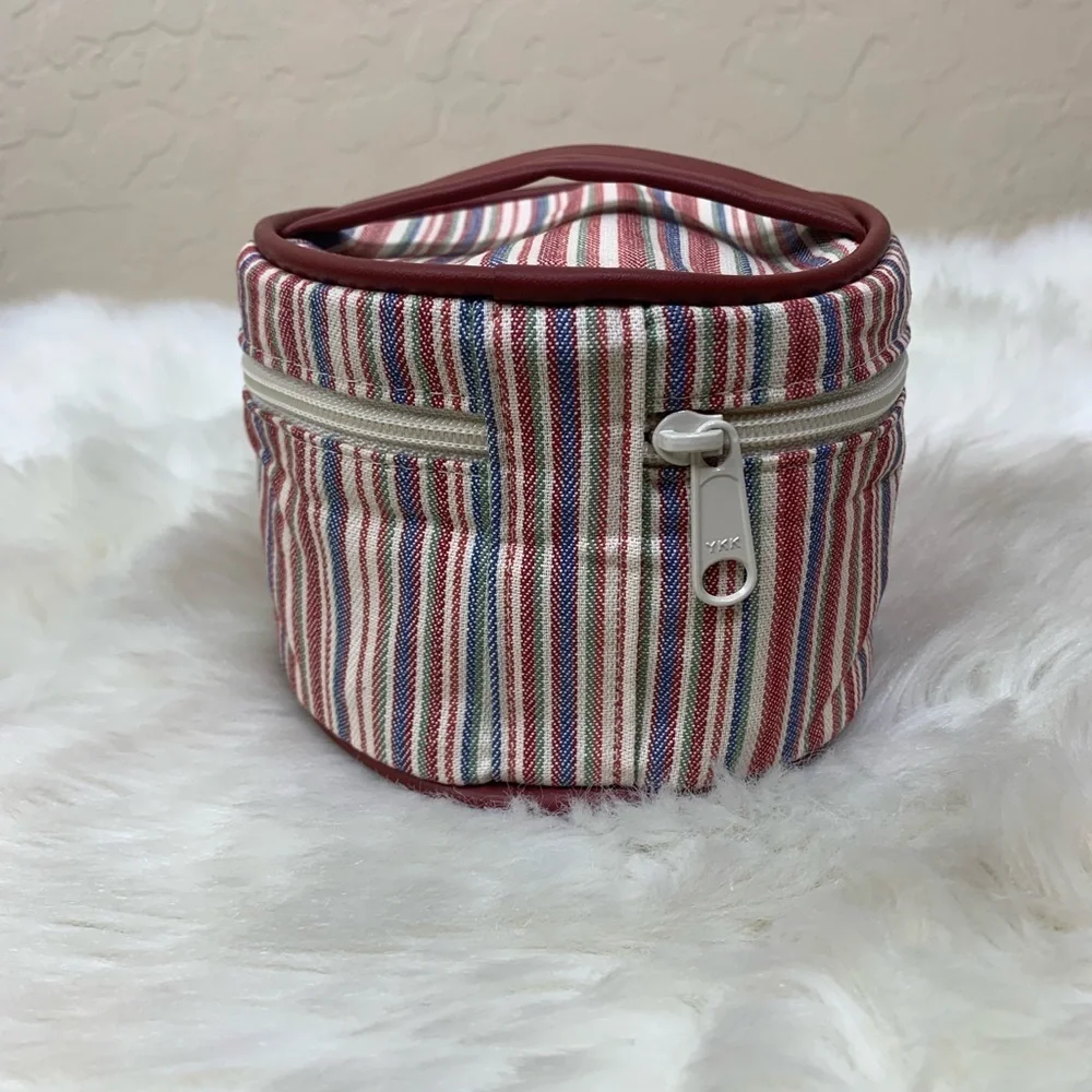 Longaberger Market Stripe Moms Essential Cosmetics Bag